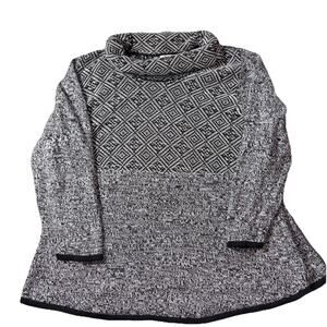 Style & Co Plus‎ Size 2X Ribbed Long Sleeve Turtleneck 100% Cotton Black & White